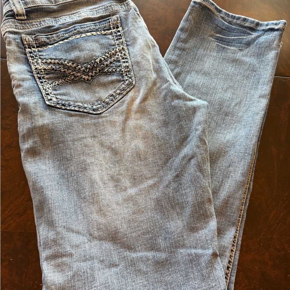 Helix Classic Blue Slim Straight Jeans 33Wx32L